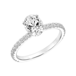 ArtCarved 14K White Gold Diamond Engagement Ring, Center Stone Sold Separately