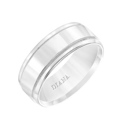 ArtCarved Men's 14K White Gold 8MM Band