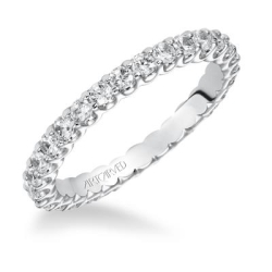 ArtCarved 14K White Gold Shared Prong Diamond Eternity Band