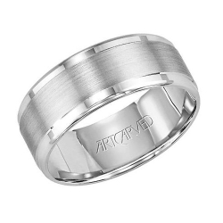 ArtCarved Men's 14K White Gold 8.5MM Band