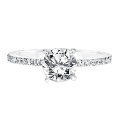 ArtCarved 14K White Gold Diamond Engagement Ring, Center Stone Sold Separately