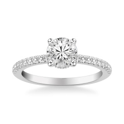 ArtCarved 14K White Gold Diamond Engagement Ring, Center Stone Sold Separately