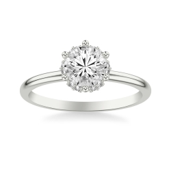 ArtCarved 14K White Gold Diamond Engagement Ring, Center Stone Sold Separately