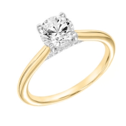 ArtCarved 14K Yellow Gold Diamond Engagement Ring, Center Stone Sold Separately