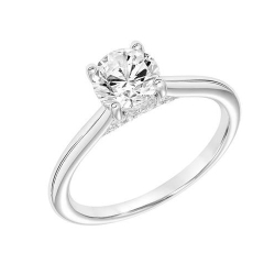 ArtCarved 14K White Gold Diamond Engagement Ring, Center Stone Sold Separately