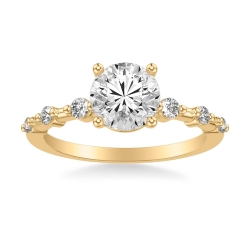 ArtCarved 14K Yellow Gold Diamond Engagement Ring, Center Stone Sold Separately