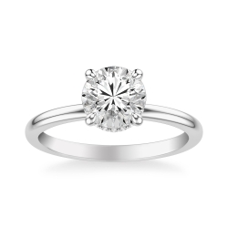 ArtCarved 14K White Gold Diamond Engagement Ring, Center Stone Sold Separately