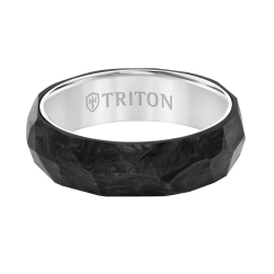 Triton Men's Forged Carbon & Grey Titanium 6.5MM Band