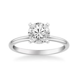 ArtCarved 14K White Gold Solitaire Engagement Ring, Center Stone Sold Separately