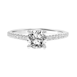 ArtCarved 14K White Gold Diamond Engagement Ring, Center Stone Sold Separately