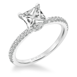 ArtCarved 14K White Gold Diamond Engagement Ring, Center Stone Sold Separately