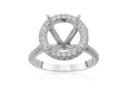 JB Star Platinum Diamond Halo Engagement Ring, Center Stone Sold Separately