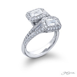 JB Star Platinum Diamond Halo Bypass Ring