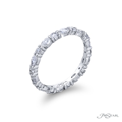 JB Star Platinum Shared Prong Alternating Diamond Eternity Band