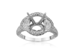 JB Star Platinum Diamond Engagement Ring, Center Stone Sold Separately