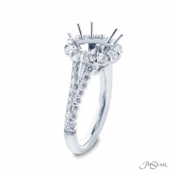 JB Star Platinum Halo Diamond Engagement Ring, Center Stone Sold Separately