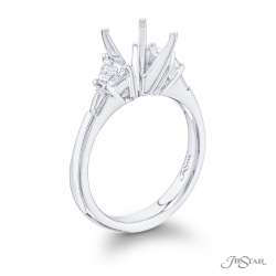 JB Star Platinum Diamond Engagement Ring, Center Stone Sold Separately