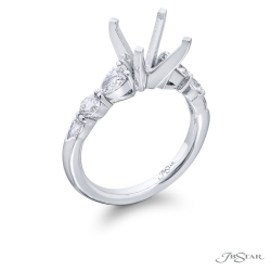 JB Star Platinum Shared Prong Diamond Engagement Ring, Center Stone Sold Separately