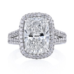 Alson Signature Collection Platinum Diamond Halo Split Shank Engagement Ring