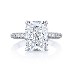 Alson Signature Collection Platinum Three-Sided Diamond Engagement Ring