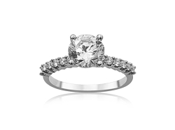 Alson Special Value Judith Conway Platinum Diamond Engagement Ring, Center Stone Sold Separately