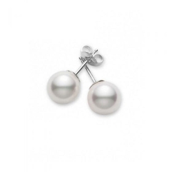 Mikimoto 18K White Gold Pearl Stud Earrings