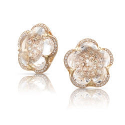 Pasquale Bruni 18K Rose Gold Bon Ton Rock Crystal & Champagne Diamond Earrings