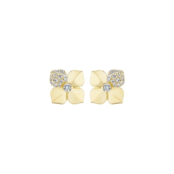 Penny Preville 18K Yellow Gold Large Flower Diamond Petal Earrings