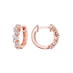 Penny Preville 18K Rose Gold 14MM Stardust Diamond Huggie Hoop Earrings