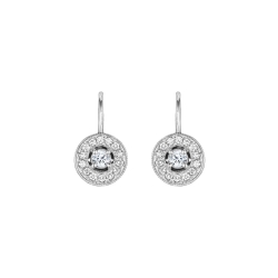 Penny Preville 18K White Gold Diamond French Wire Earrings