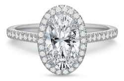 Precision Set Platinum New Aire Petite Oval Halo Diamond Engagement Ring, Center Stone Sold Separately