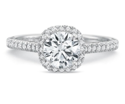 Precision Set 18K White Gold New Aire Diamond Engagement Ring, Center Stone Sold Separately