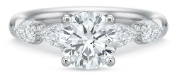 Precision Set Platinum Grand Aire Diamond Engagement Ring, Center Stone Sold Separately