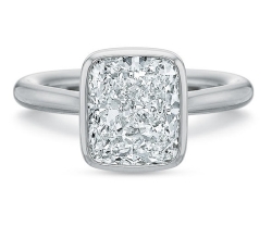 Precision Set 18K White Gold New Aire Bezel Solitaire Engagement Ring, Center Stone Sold Separately