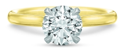 Precision Set 18K Yellow Gold & Platinum Diamond Engagement Ring, Center Stone Sold Separately