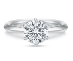 Precision Set 18K White Gold Classic Six-Prong Solitaire Engagement Ring, Center Stone Sold Separately