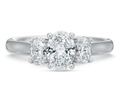 Precision Set 18K White Gold Three-Stone Diamond Engagement Ring, Center Stone Sold Separately
