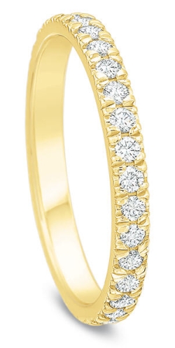 Precision Set 18K Yellow Gold New Aire Split Shared Prong Diamond Band
