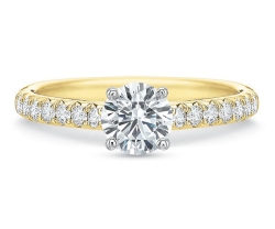 Precision Set 18K Yellow Gold & Platinum New Aire Diamond Engagement Ring, Center Stone Sold Separately