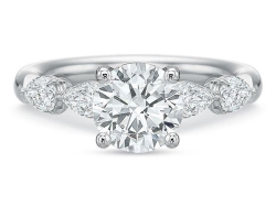 Precision Set 18K White Gold & Platinum Grand Aire Diamond Engagement Ring, Center Stone Sold Separately