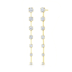 Rahaminov 18K Yellow Gold Diamond Bar Drop Earrings