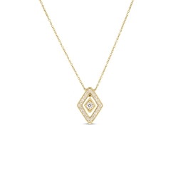 Roberto Coin 18K Yellow Gold Small Lozenge Diamond Pendant Necklace