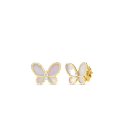 Roberto Coin 18K Yellow Gold Mother of Pearl & Diamond Butterfly Earrings