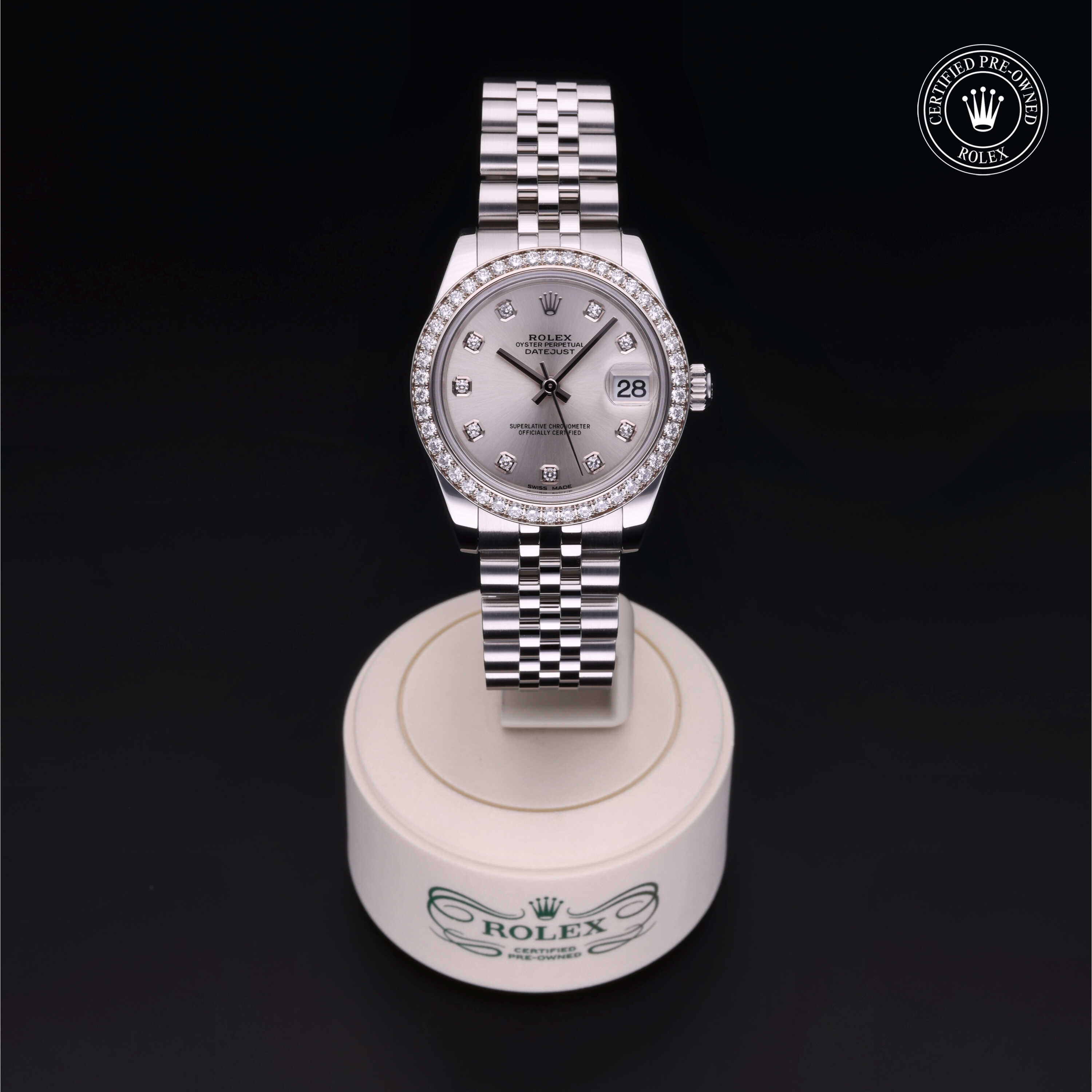 Rolex Datejust in Oystersteel and white gold M178384-0003 at Alson Jewelers