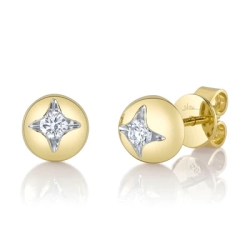 Shy Creation 14K Yellow Gold Diamond Earrings