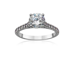 Alson Signature Collection 18K White Gold Shared Prong Diamond Engagement Ring, Center Stone Sold Separately