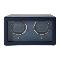 WOLF Cub Double Watch Winder with Cover in Navy