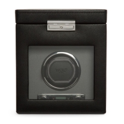 WOLF Viceroy Single Watch Winder with Storage in Black