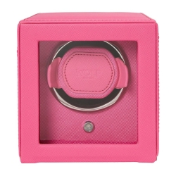 WOLF Cub Single Watch Winder with Cover in Tutti Frutti Pink