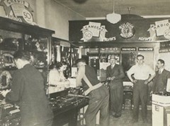 Alvin's wife Edith behind the counter 1934